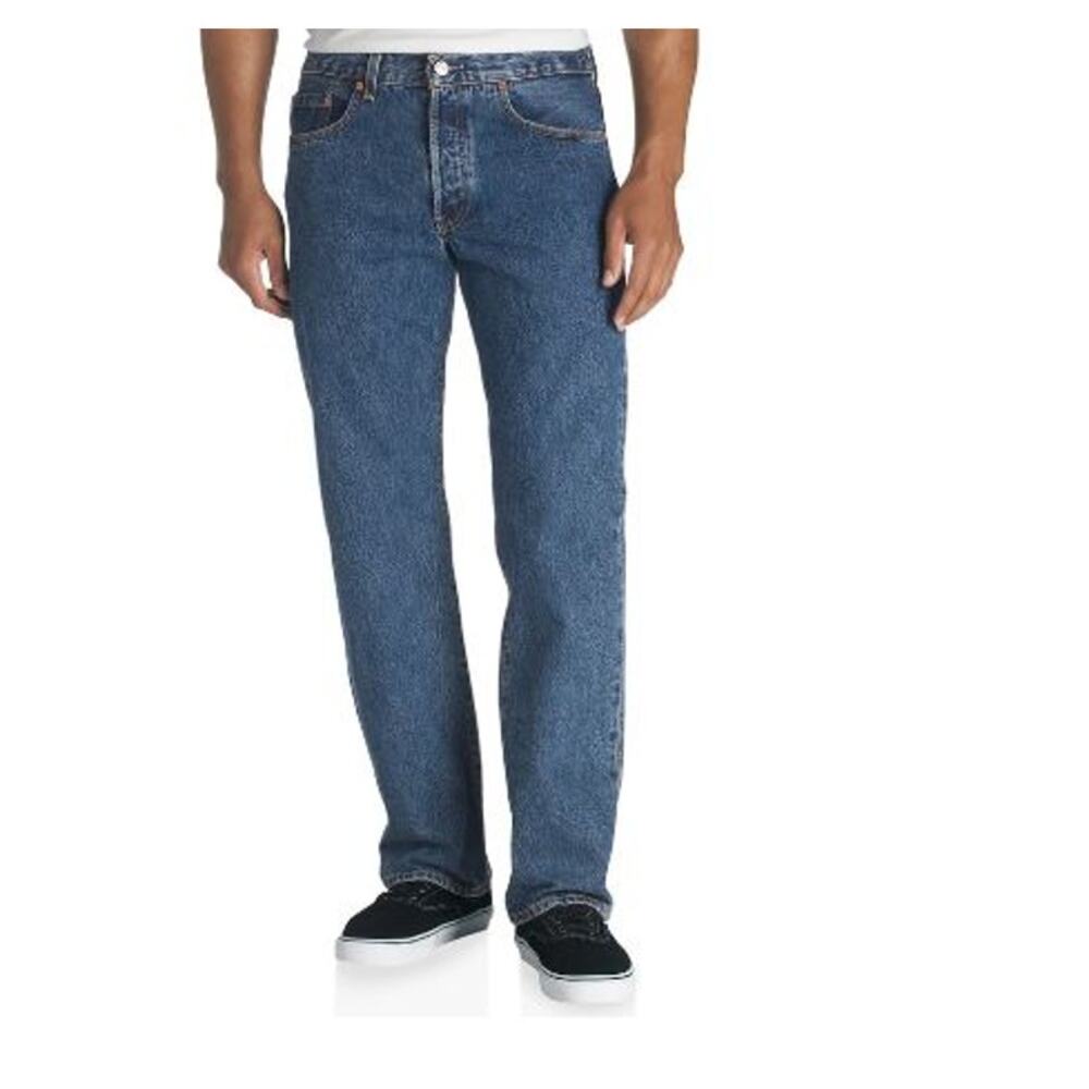 Levi's 501 Men's Blue Denim Button Fly‎ Jeans 38/27 Relaxed Classic Fit